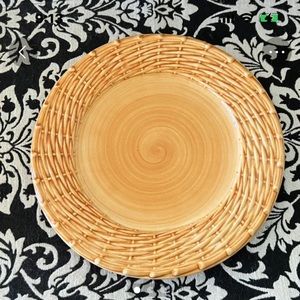 Basket Rim Charger Plate 10” Yellow‎ Gold Made in Italy